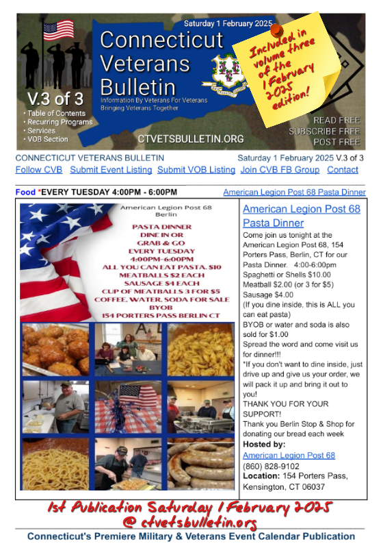 American Legion Post 68 Pasta Dinner