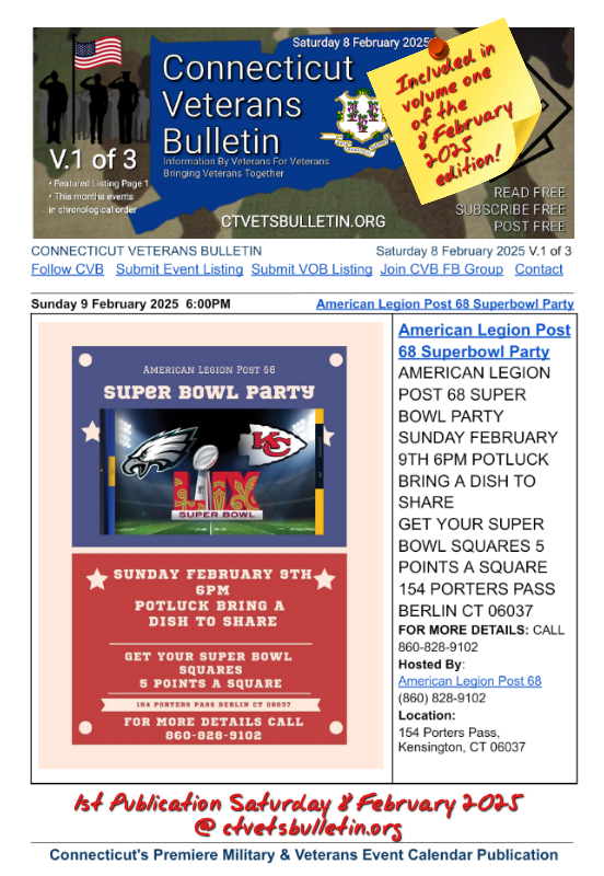 American Legion Post 68 Superbowl Party