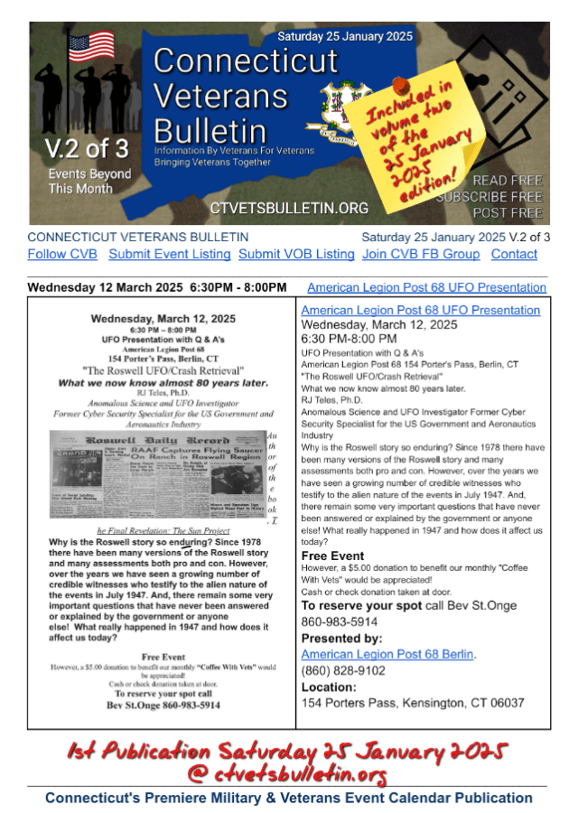 American Legion Post 68 UFO Presentation