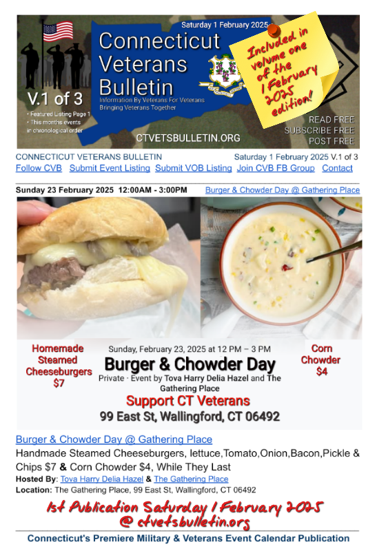 Burger & Chowder Day @ Gathering Place