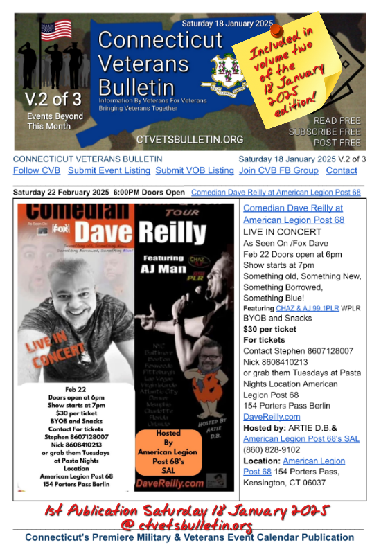 Comedian Dave Reilly at American Legion Post 68