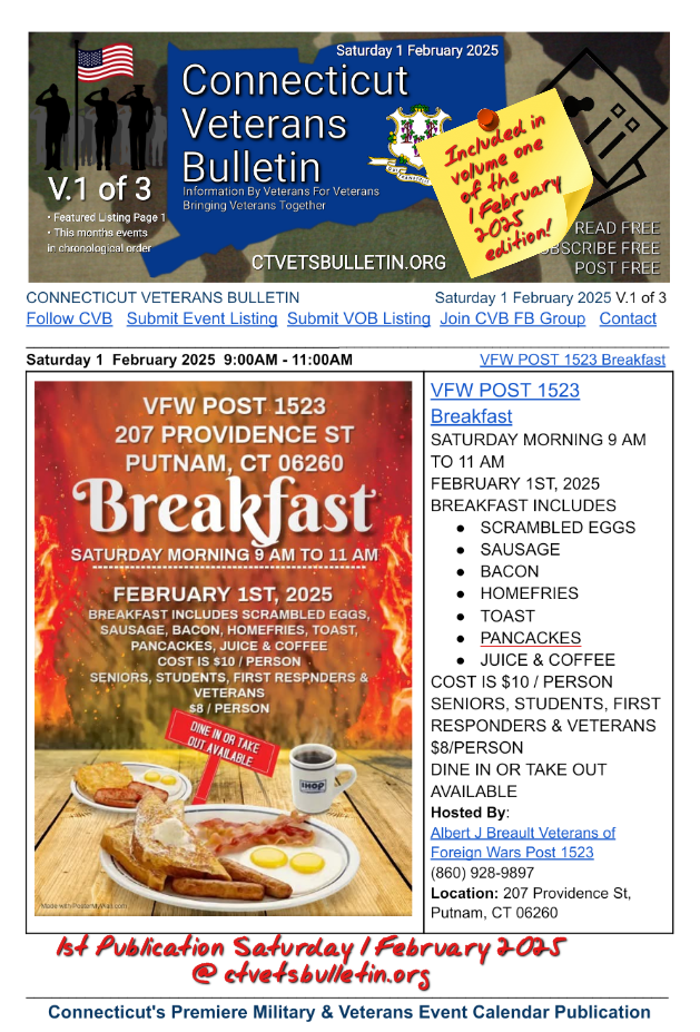 VFW POST 1523 Breakfast