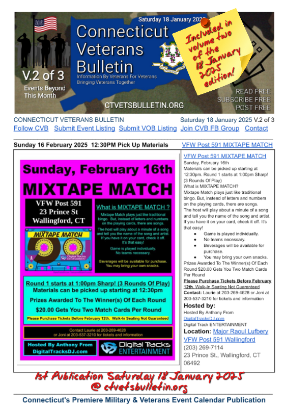 VFW Post 591 MIXTAPE MATCH