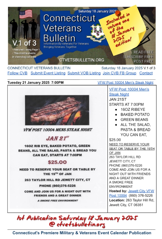 VFW Post 10004 Men's Steak Night