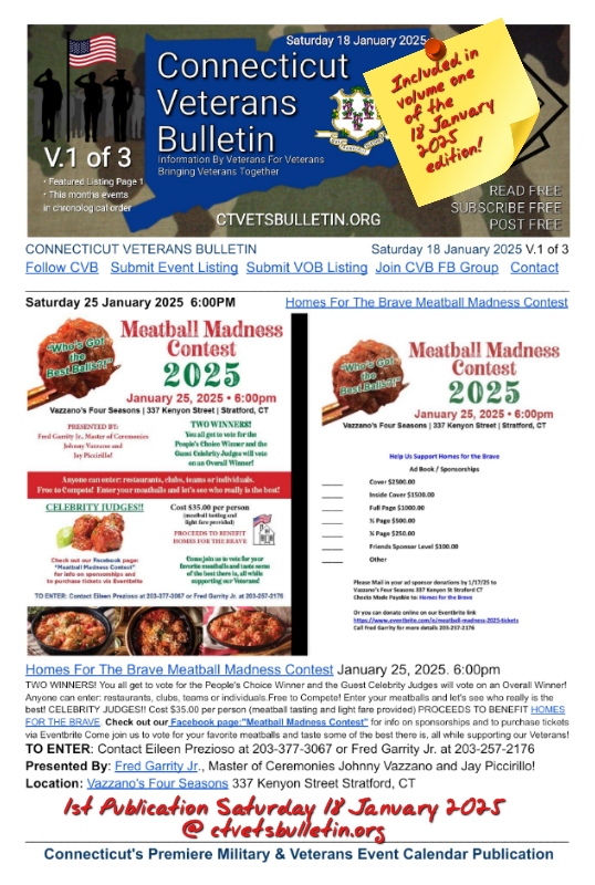 Homes For The Brave Meatball Madness Contest