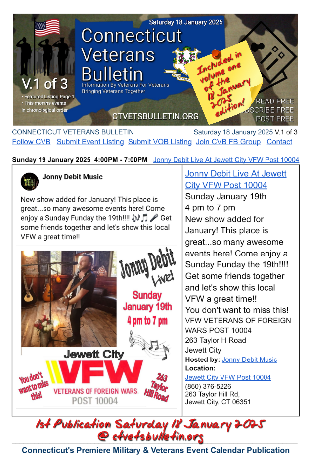 Jonny Debit Live At Jewett City VFW Post 10004