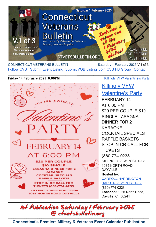 Killingly VFW Valentine's Party