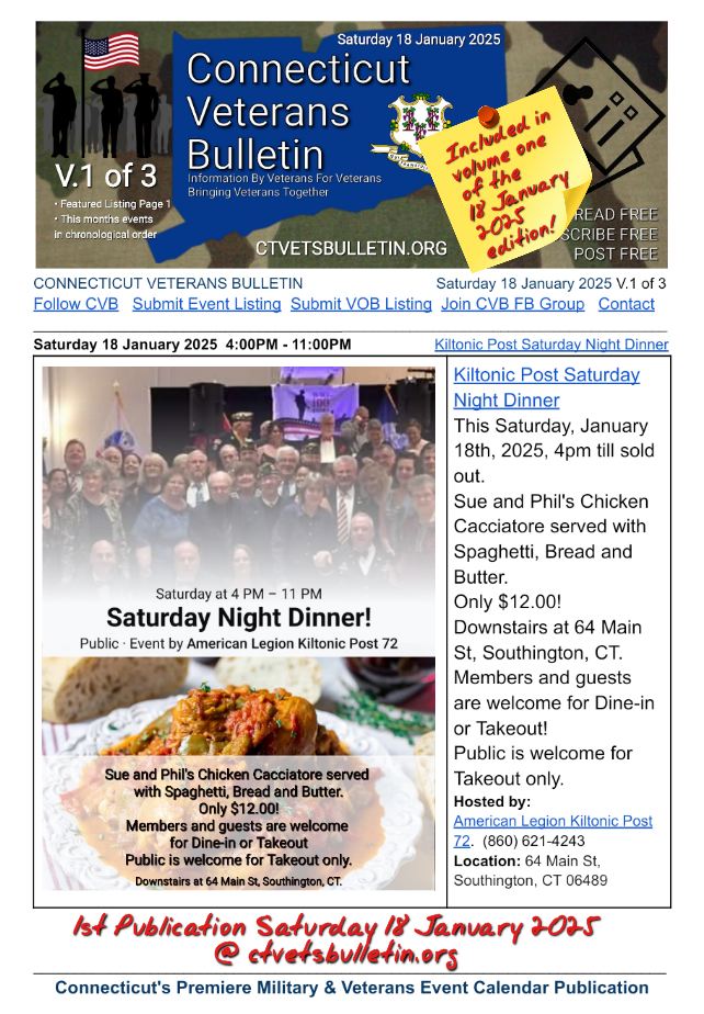 Kiltonic Post Saturday Night Dinner