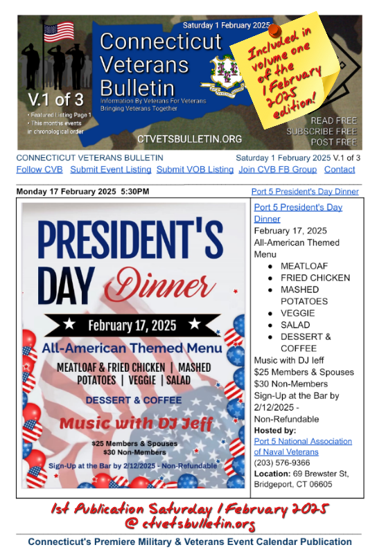 Port 5 President's Day Dinner