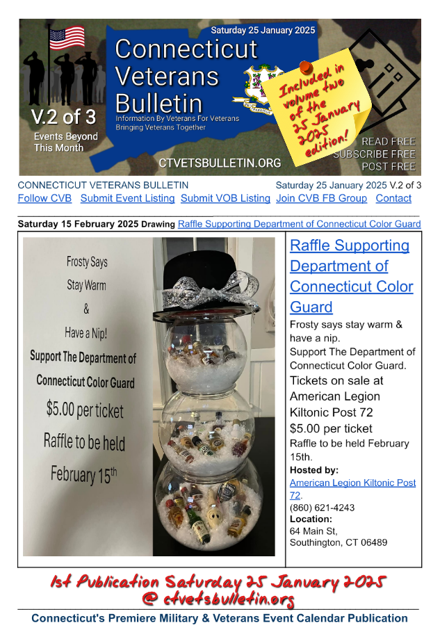 Raffle Supporting Department of Connecticut Color Guard