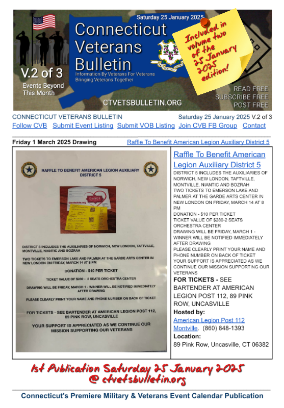 Raffle To Benefit American Legion Auxiliary District 5