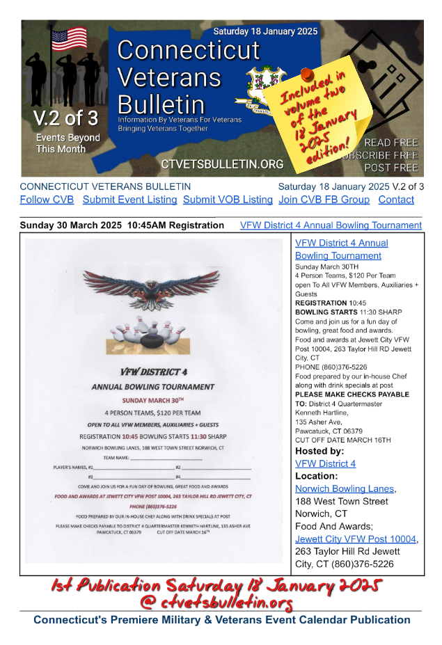 VFW District 4 Annual Bowling Tournament
