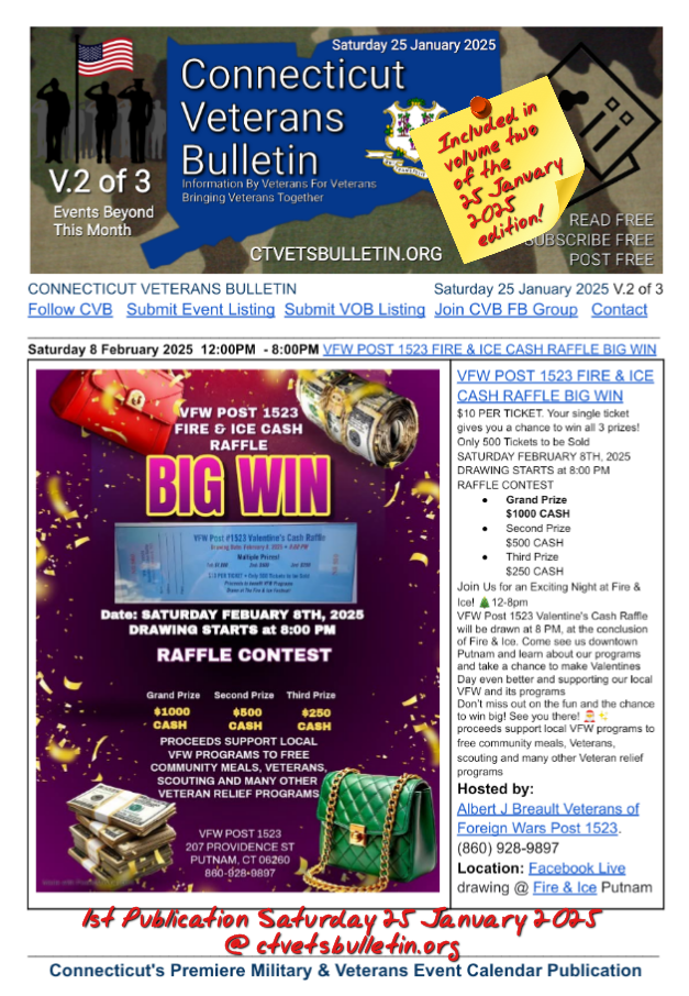 VFW POST 1523 FIRE & ICE CASH RAFFLE BIG WIN