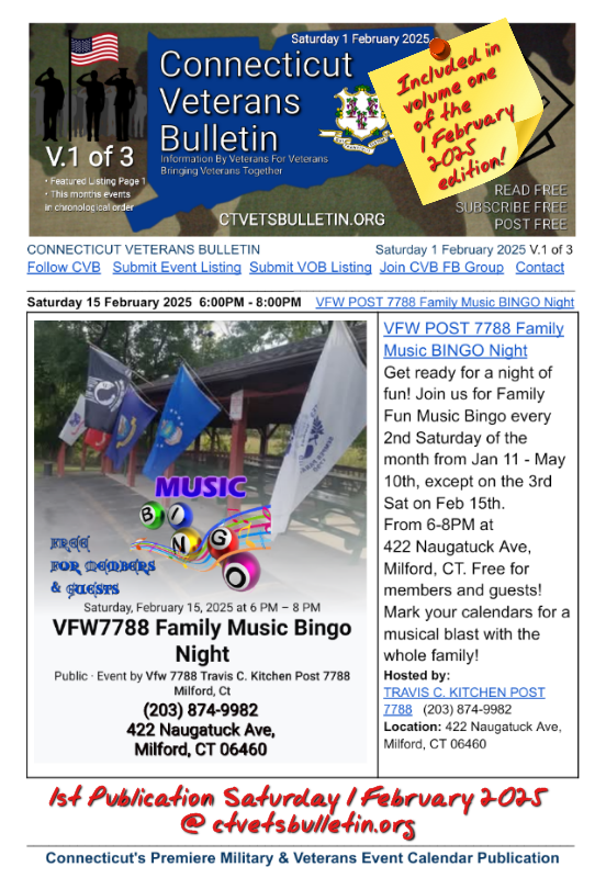 VFW POST 7788 Family Music BINGO Night