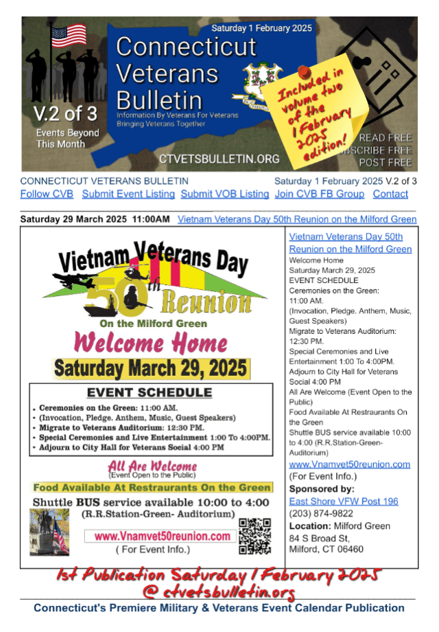 Vietnam Veterans Day 50th Reunion on the Milford Green