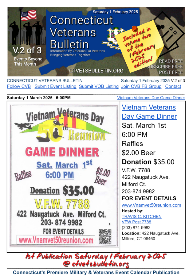 Vietnam Veterans Day Game Dinner