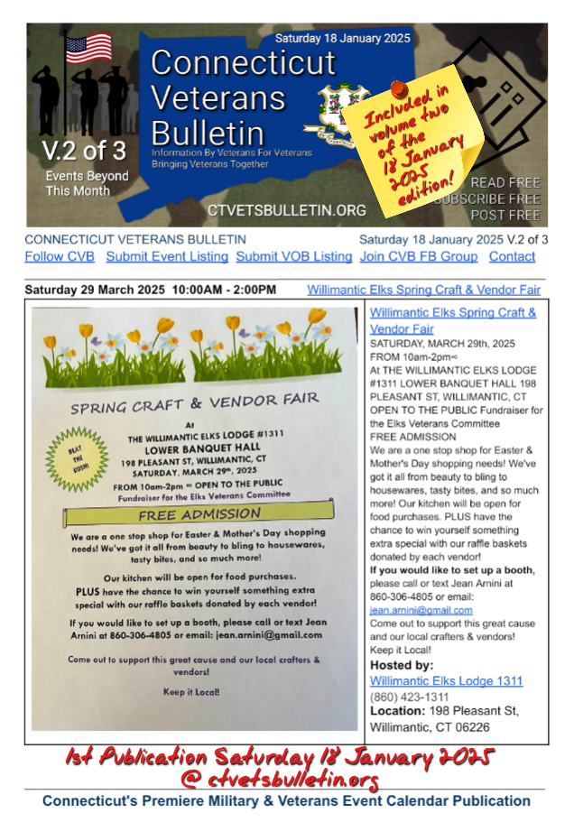 Willimantic Elks Spring Craft & Vendor Fair