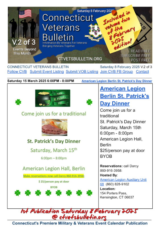 American Legion Berlin St. Patrick's Day Dinner
