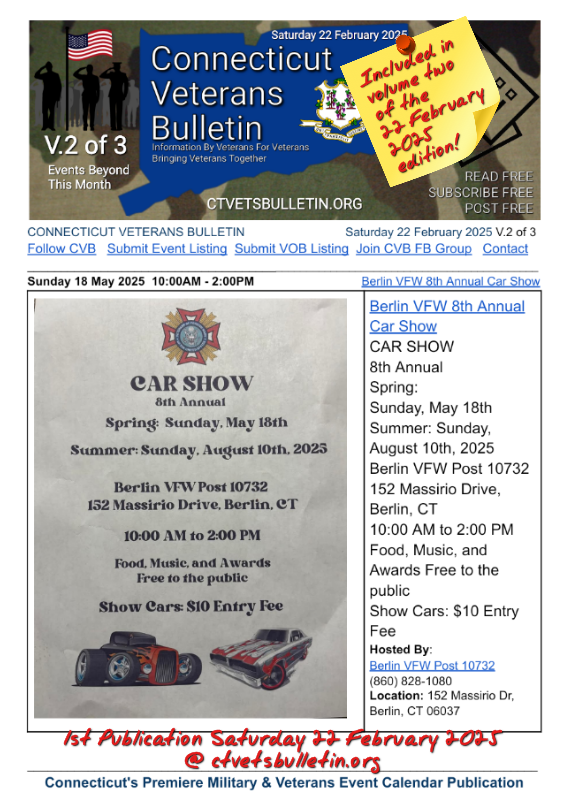 Berlin VFW 8th Annual Car Show