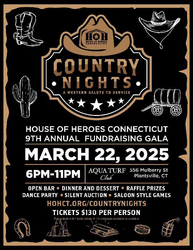 Country Nights House of Heroes Connecticut 9th Annual Fundraising Gala
