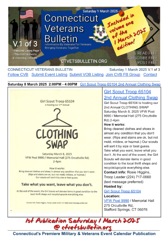 Girl Scout Troop 65104 2nd Annual Clothing Swap