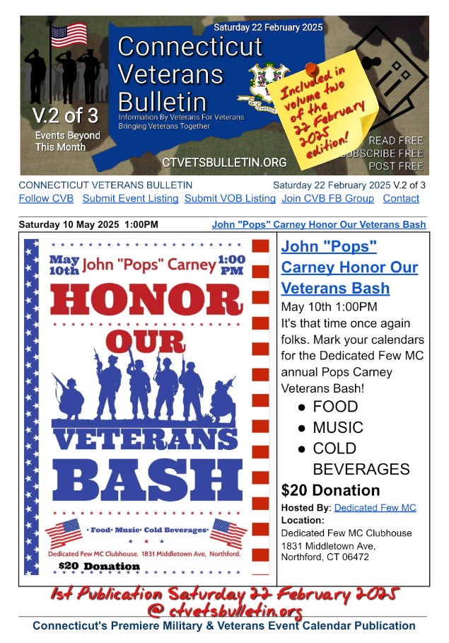 John Pops Carney Honor Our Veterans Bash
