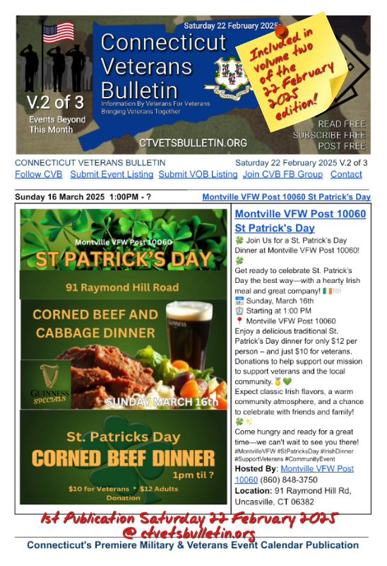 Montville VFW Post 10060 St Patrick's Day