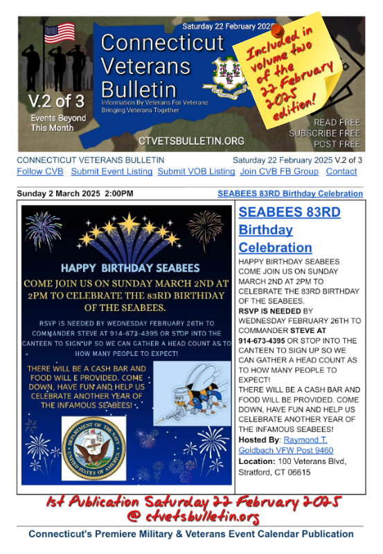 SEABEES 83RD Birthday Celebration
