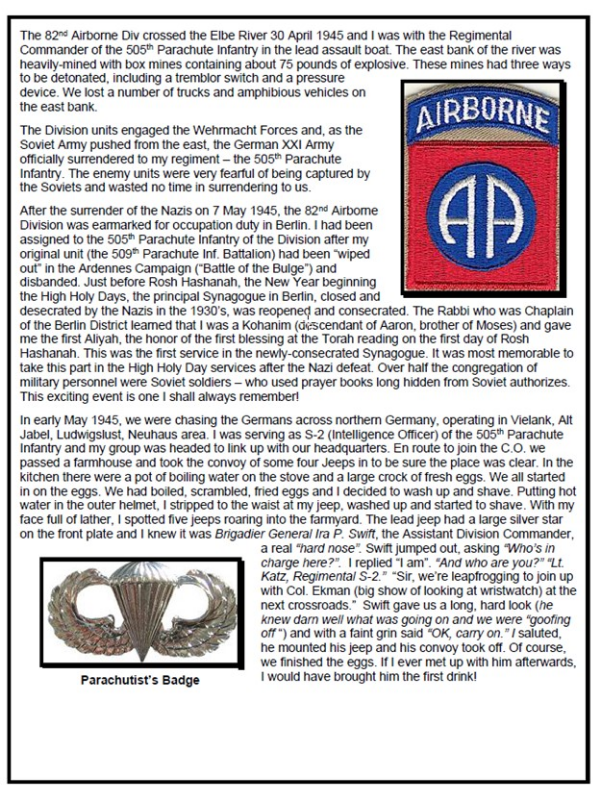 The 82nd Airborne Div crossed the Elbe River 30 April 1945