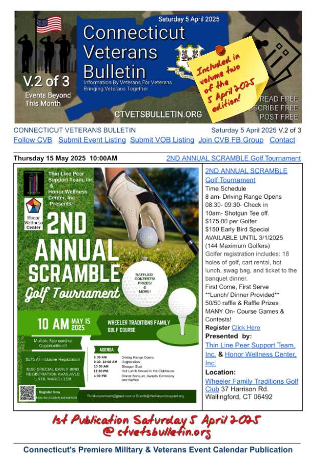 2ND ANNUAL SCRAMBLE Golf Tournament