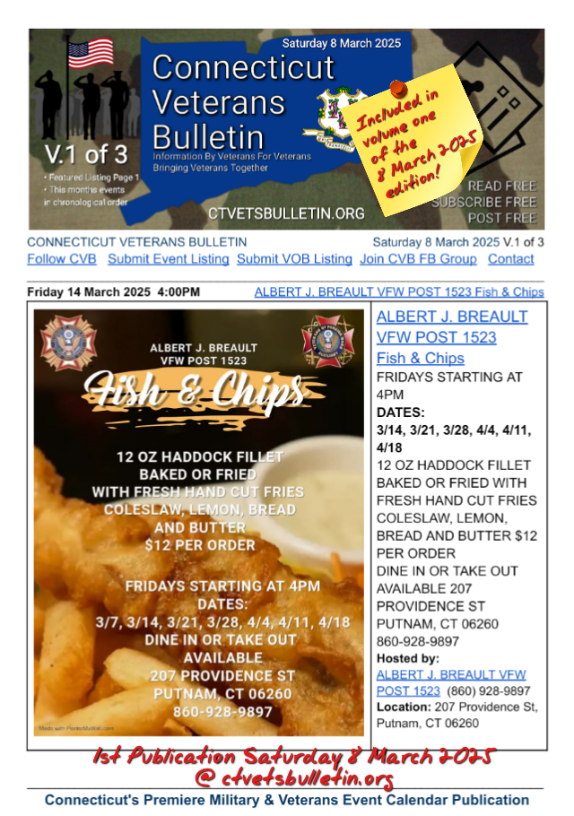 ALBERT J. BREAULT VFW POST 1523 Fish & Chips
