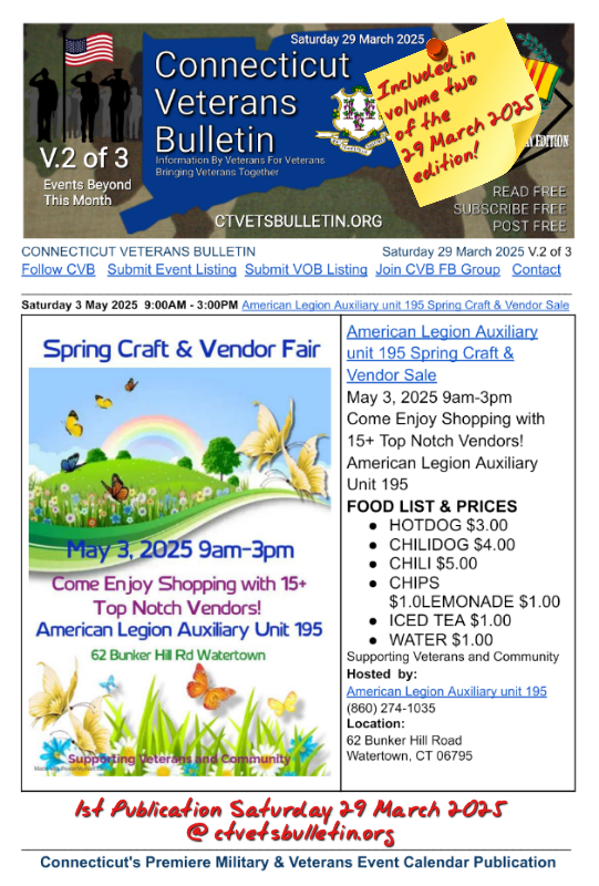 American Legion Auxiliary unit 195 Spring Craft & Vendor Sale