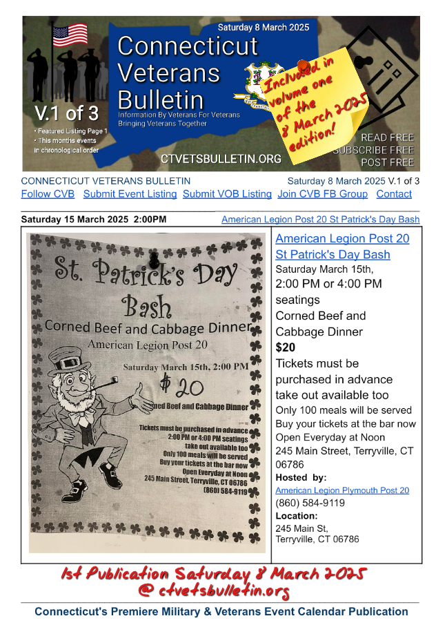 American Legion Post 20 St Patrick's Day Bash