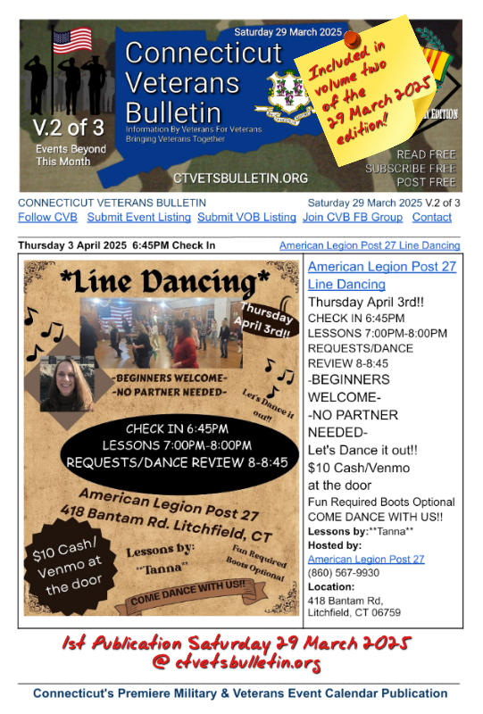 American Legion Post 27 Line Dancing April 3