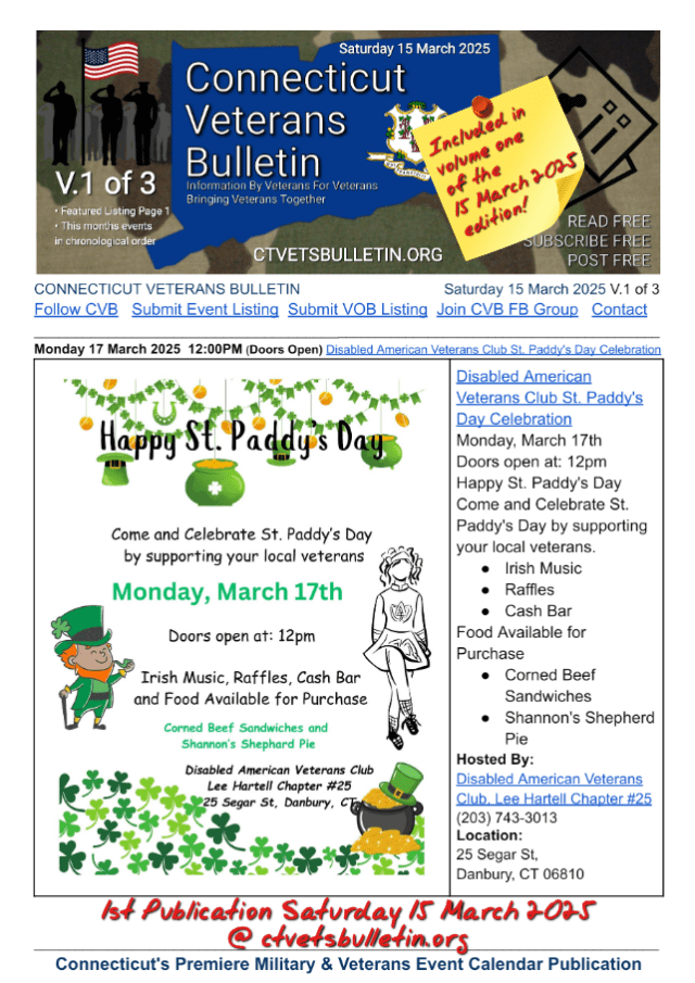 Disabled American Veterans Club St. Paddy's Day Celebration