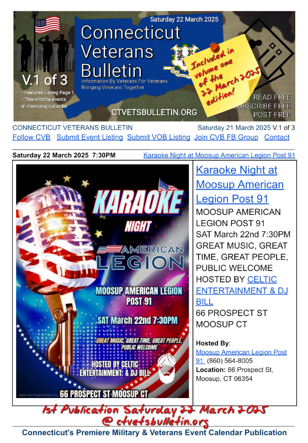 Karaoke Night at Moosup American Legion Post 91