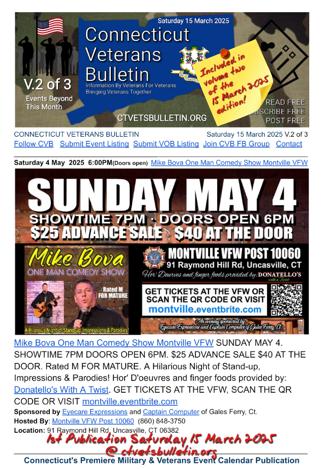 Mike Bova One Man Comedy Show Montville VFW