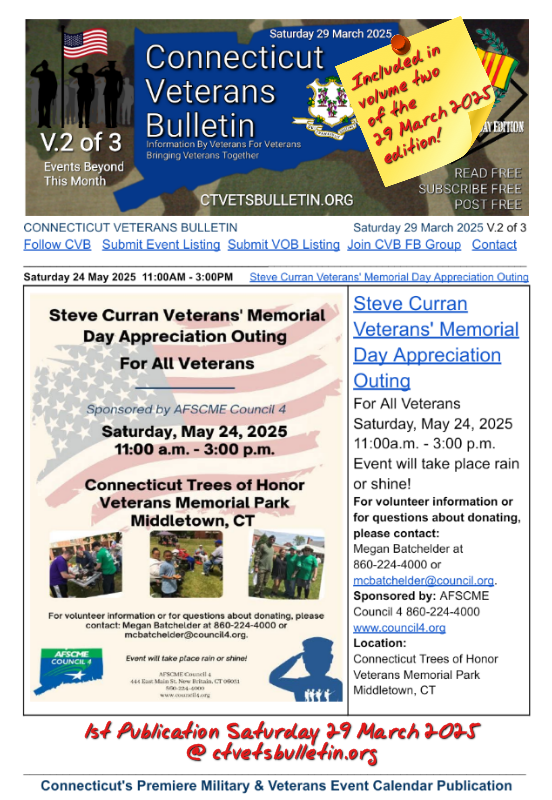 Steve Curran Veterans' Memorial Day Appreciation Outing