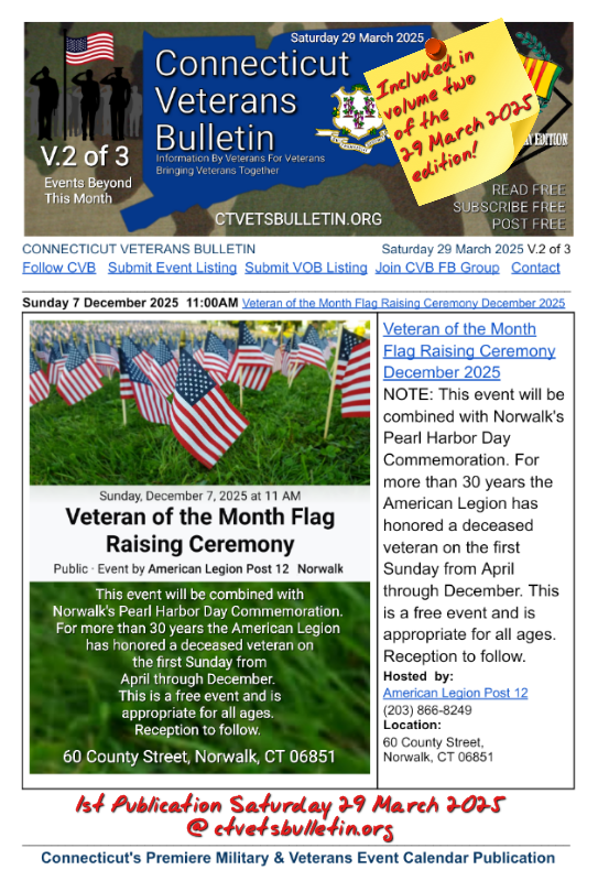 Veteran of the Month Flag Raising Ceremony December 2025
