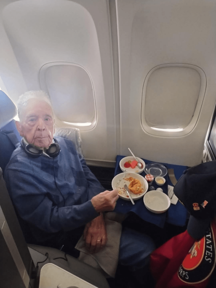 World War II veteran and Iwo Jima survivor Joe Caminiti Flies First Class