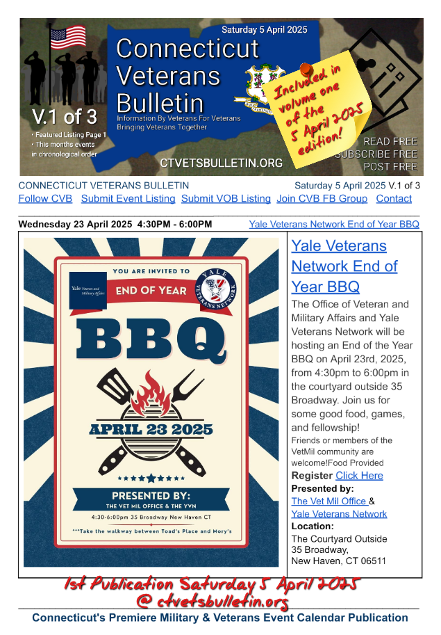 Yale Veterans Network End of Year BBQ