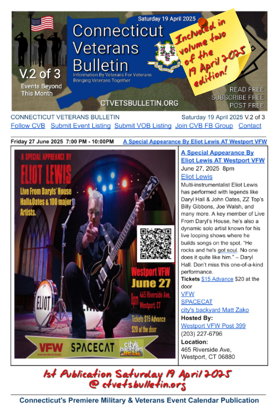 A Special Appearance By Eliot Lewis AT Westport VFW