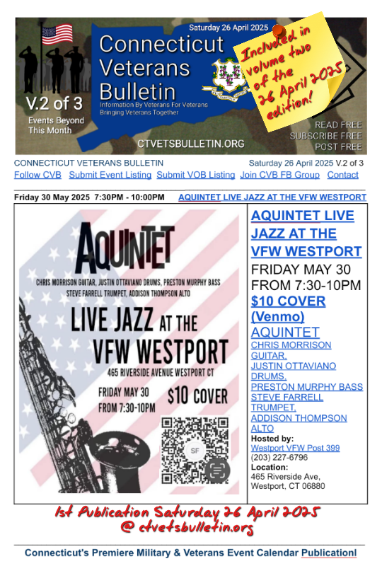 AQUINTET LIVE JAZZ AT THE VFW WESTPORT