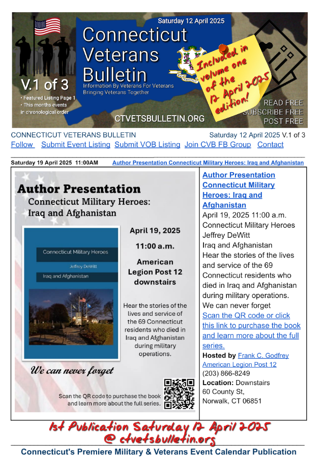 Author Presentation Connecticut Military Heroes: Iraq and Afghanistan