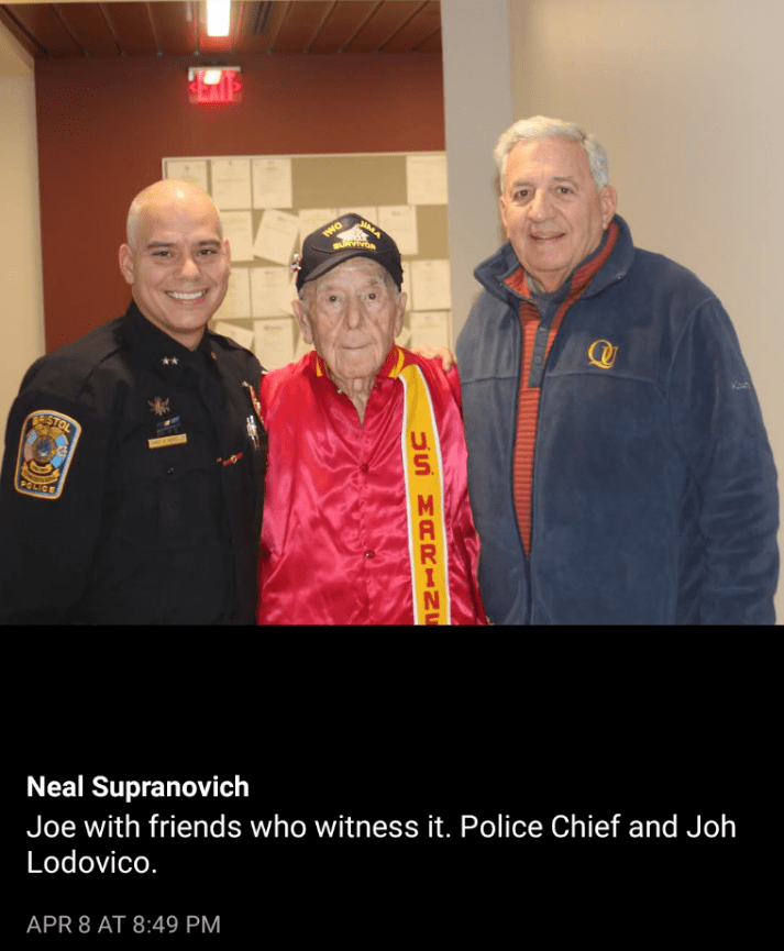 Joe with friends who witness Bristol City Council honoring Joe, Police Chief and Joh Lodovico.APR 8 AT 8:49 PM