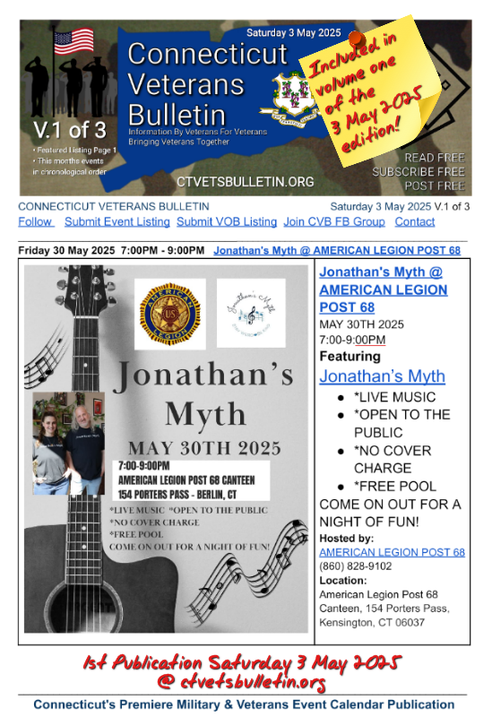 Jonathan's Myth @ AMERICAN LEGION POST 68