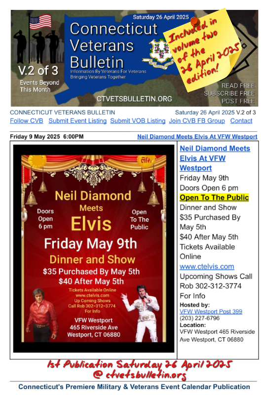 Neil Diamond Meets Elvis At VFW Westport