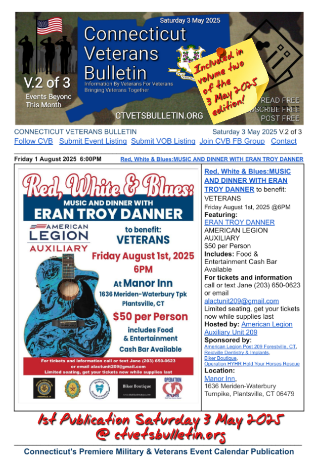 Red, White & Blues:MUSIC AND DINNER WITH ERAN TROY DANNER