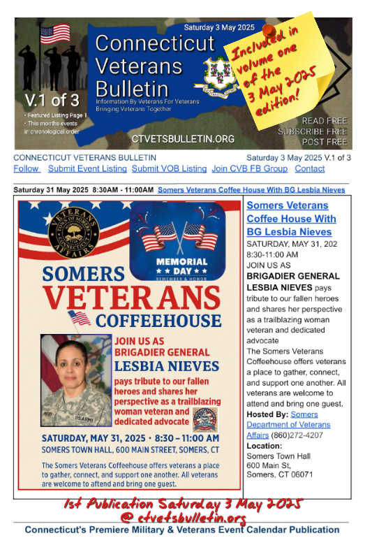Somers Veterans Coffee House With BG Lesbia Nieves