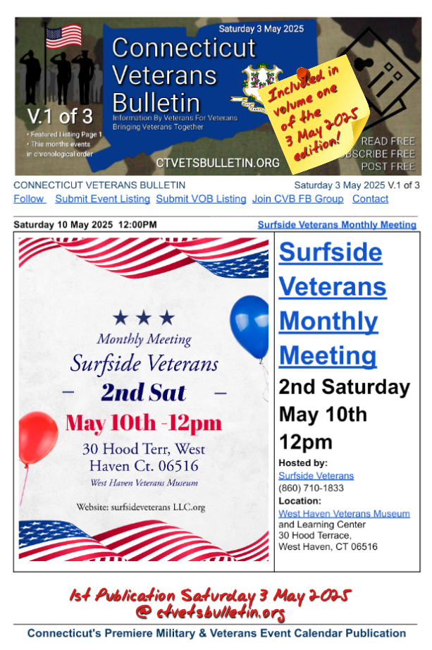 Surfside Veterans Monthly Meeting